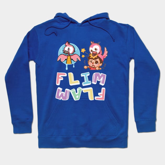 Flim Flam Flamingo Funny Hoodie by kartika